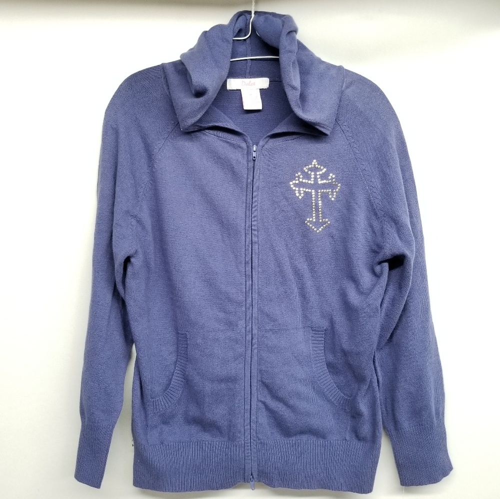 Dolce Purple Hooded Zip Up Sweater NWT